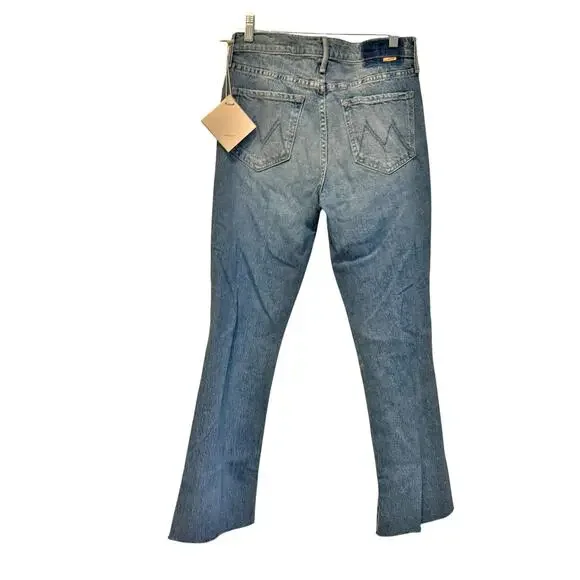 Mother Women's The Outsider Flood Fray Jeans Are We There Yet Blue Size 28 NWT
